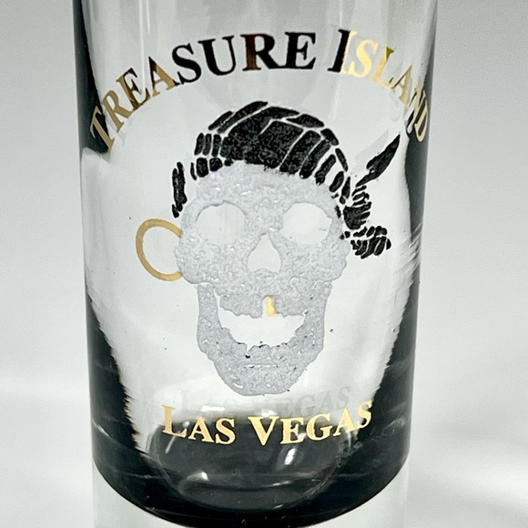 Treasure Island Casino Las Vegas Shot Glass Double Shooter Pirate Skull Barware - Picture 2 of 9